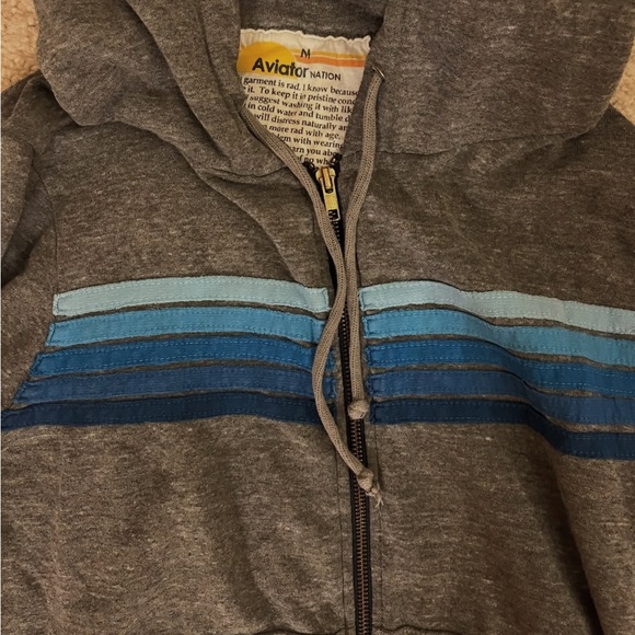 Gray Zip-Up Aviator Nation Hoodie!! - Picture 2 of 2